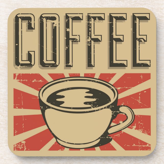 Vintage Classic Coffee  Beverage Coaster (Front)