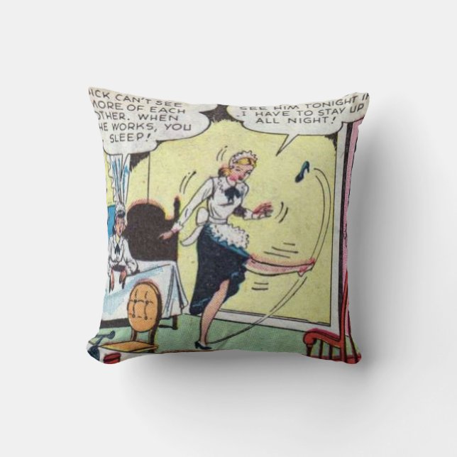 Vintage Classic Comic Throw Pillow (Front)