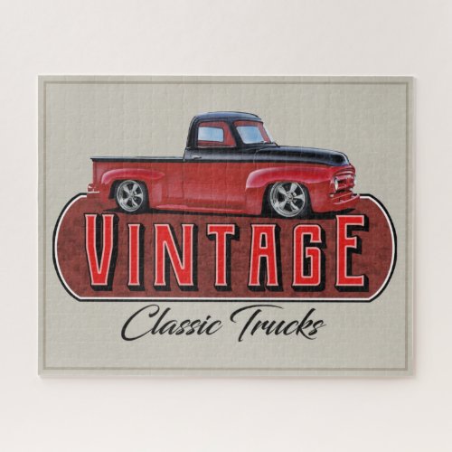Vintage Classic Custom Hot Trucks Jigsaw Puzzle