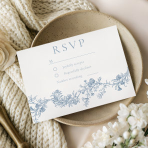Vintage Classic Floral Wedding  RSVP Card