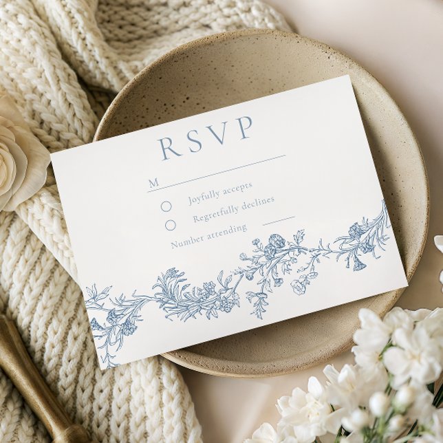 Vintage Classic Floral Wedding  RSVP Card (Creator Uploaded)
