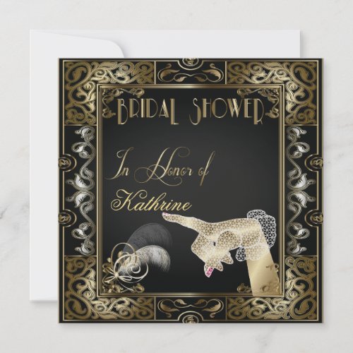 Vintage Classic Gatsby Style Bridal Shower Invitation