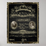 Vintage Classic Gatsby Style Marriage Certificate Poster at Zazzle