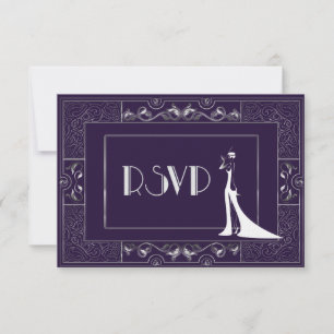 Vintage Classic Gatsby Style new RSVP2 Manuela RSVP Card