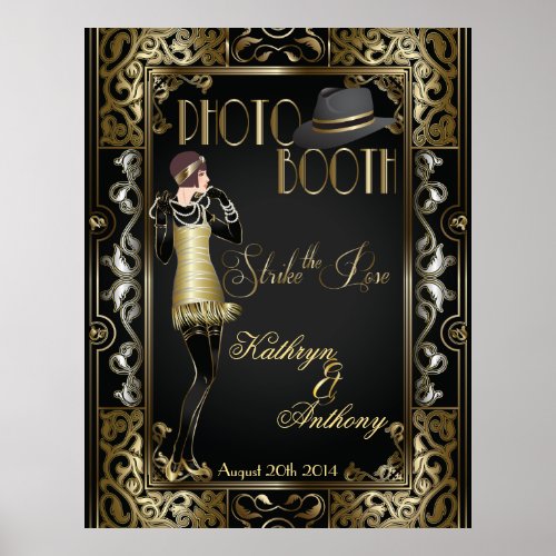 Vintage Classic Gatsby Style Photo Booth Poster