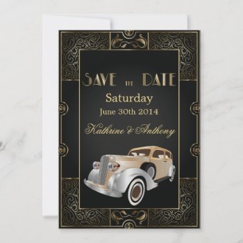 Vintage Classic Gatsby Style Save The Date by Wedding_Trends at Zazzle