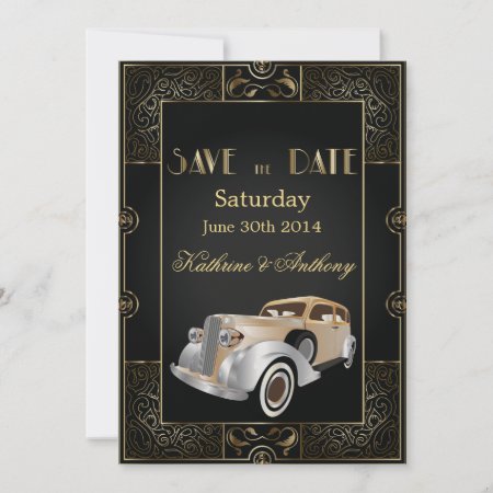Vintage Classic Gatsby Style Save The Date