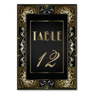 Vintage Classic Gatsby Style  Table Number