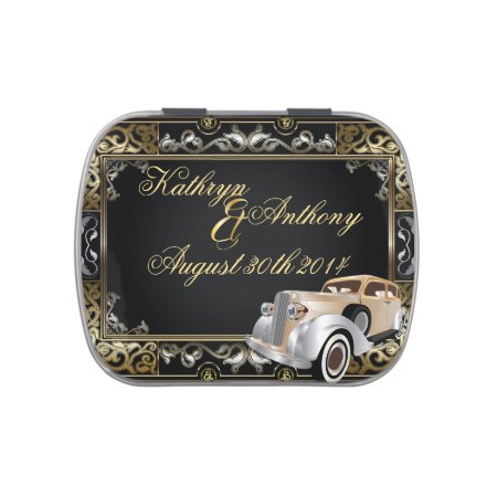 Vintage Classic Gatsby Style Wedding Favor Jelly Belly Tin