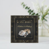 Vintage Classic Gatsby Style Wedding Invitation (Standing Front)