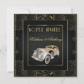 Vintage Classic Gatsby Style Wedding Invitation (Front)