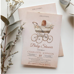 Vintage Classic Gender Neutral Baby Shower Invitation