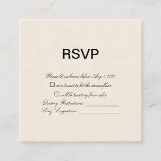 Vintage Classic Gold Wedding RSVP Card