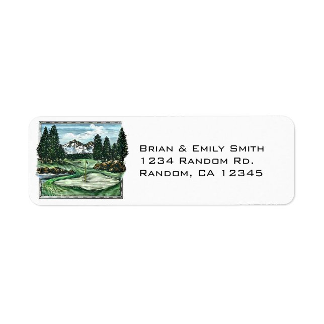 Vintage classic golf course return address labels (Front)