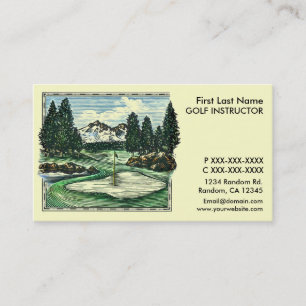 Vintage classic golf instructor business cards