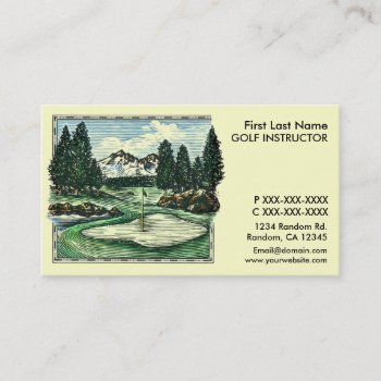 Vintage Classic Golf Instructor Business Cards by ProfessionalOffice at Zazzle