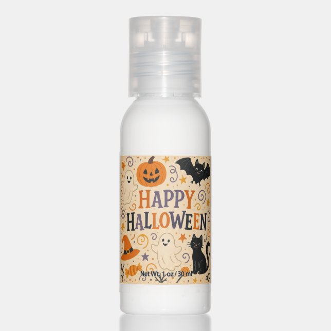 Vintage, classic Halloween bat, ghost & pumpkins Hand Lotion (Front)
