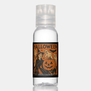 Vintage, classic Halloween witch, ghost & pumpkins Hand Sanitizer