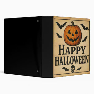 Vintage/classic Happy Halloween jack-o-lantern 3 Ring Binder