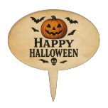 Vintage/classic Happy Halloween jack-o-lantern Cake Topper