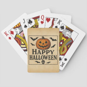 Vintage/classic Happy Halloween jack-o-lantern Poker Cards