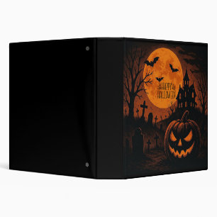 Vintage, classic Happy Halloween pumpkin 3 Ring Binder