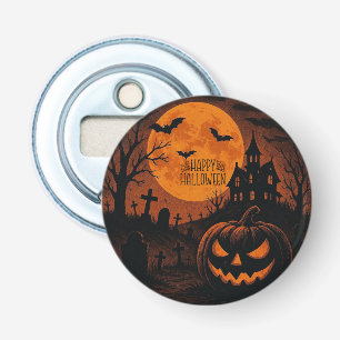 Vintage, classic Happy Halloween pumpkin Bottle Opener
