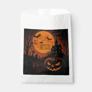 Vintage, classic Happy Halloween pumpkin Favor Bag