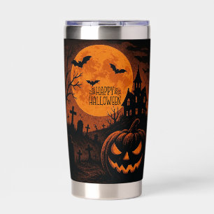 Vintage, classic Happy Halloween pumpkin Insulated Tumbler