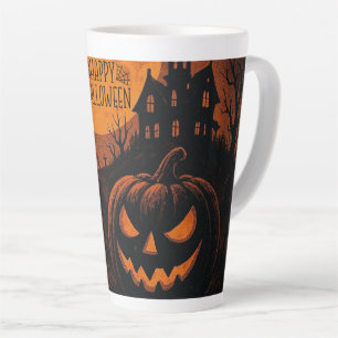 Vintage, classic Happy Halloween pumpkin Latte Mug
