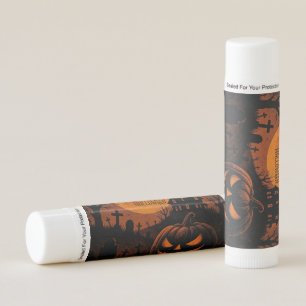 Vintage, classic Happy Halloween pumpkin Lip Balm
