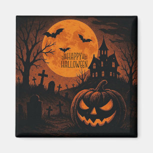 Vintage, classic Happy Halloween pumpkin Magnet