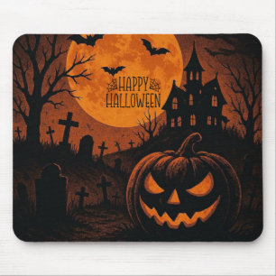 Vintage, classic Happy Halloween pumpkin Mouse Pad