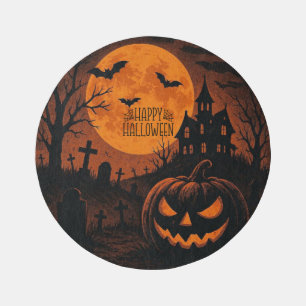 Vintage, classic Happy Halloween pumpkin Outdoor Rug