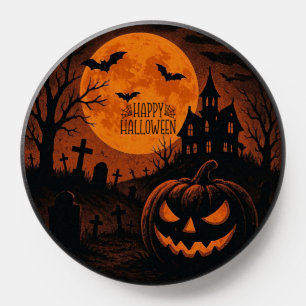 Vintage, classic Happy Halloween pumpkin PopSocket