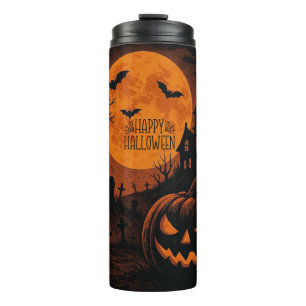 Vintage, classic Happy Halloween pumpkin Thermal Tumbler