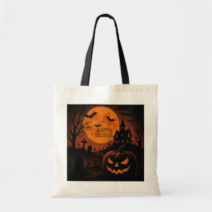 Vintage, classic Happy Halloween pumpkin Tote Bag