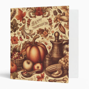 Vintage/Classic Happy Thanksgiving 3 Ring Binder