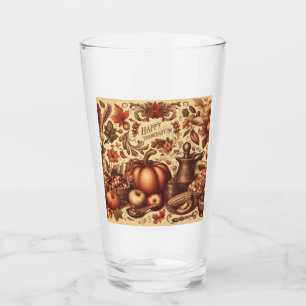 Vintage/Classic Happy Thanksgiving Glass