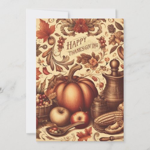 VintageClassic Happy Thanksgiving Holiday Card