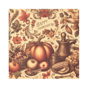 Vintage/Classic Happy Thanksgiving Metal Print