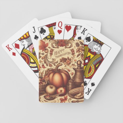 VintageClassic Happy Thanksgiving Poker Cards