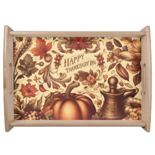 Vintage/Classic Happy Thanksgiving Serving Tray