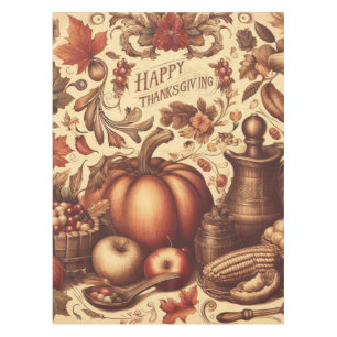 Vintage/Classic Happy Thanksgiving Tablecloth