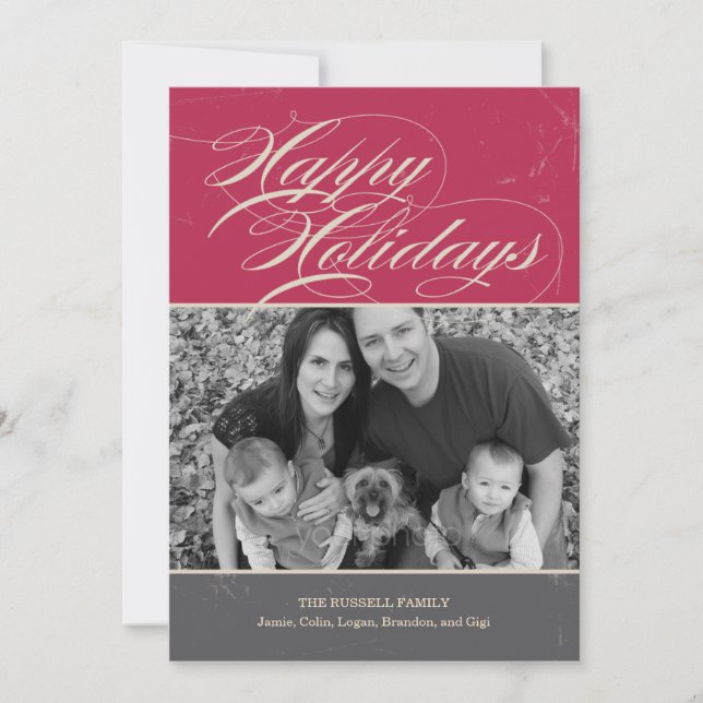 Vintage Classic Holiday Photo Cards (Front)