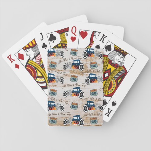 Vintage Classic Hot Rod Car Hot Rods  Road Trips Playing Cards