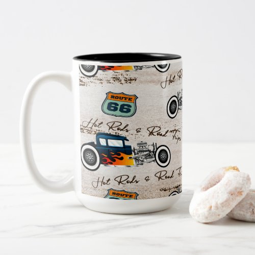 Vintage Classic Hot Rod Car Hot Rods  Road Trips Two_Tone Coffee Mug