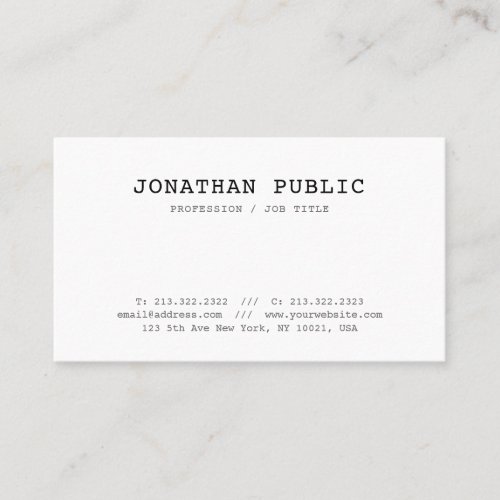 Vintage Classic Look Design Creative Professional Business Card