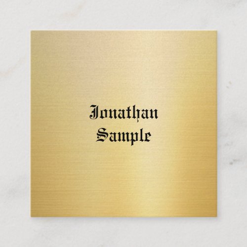 Vintage Classic Look Old Style Nostalgic Gold Chic Square Business Card