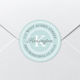 Vintage Classic Monogram | Round Address Label